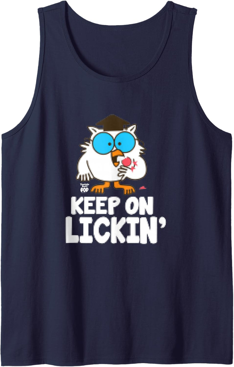 Mr. Owl Tootsie Pop "Keep on Lickin'" #26613 Tank Top - Navy Blue
