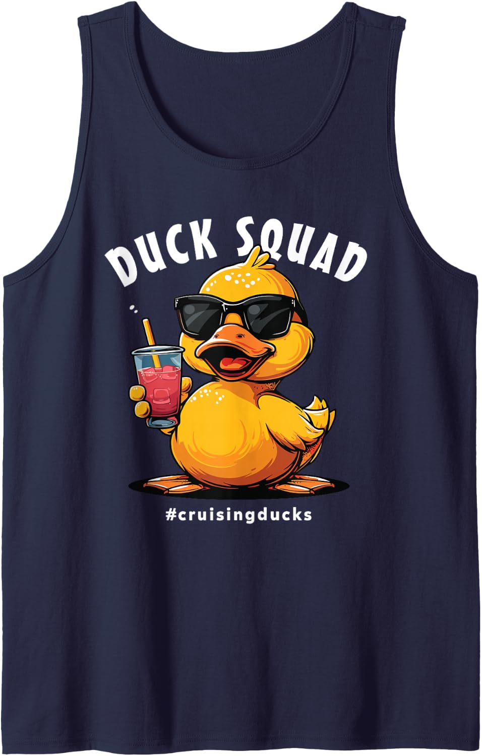 Family Cruising Squad Duck Squad Rubber Ducks Cruise Tank Top - Navy Blue