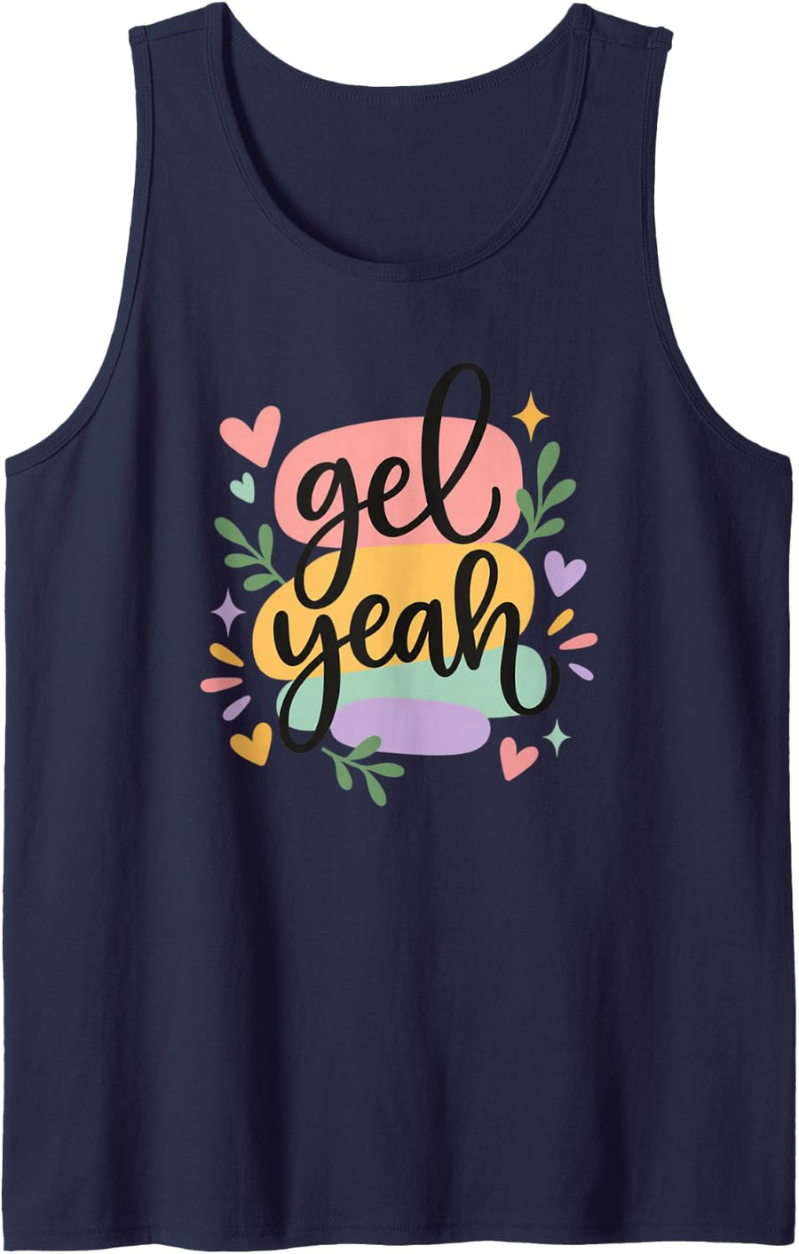 Gel Yeah Sonographer Ultrasound Tech Pastel Work Joke Sleeveless Tank Top - Navy Blue