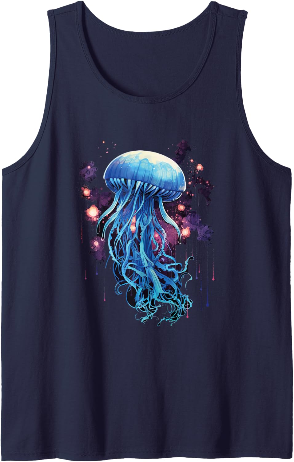 Blue Jellyfish Gift for Ocean Enthusiast Tank Top - Navy Blue
