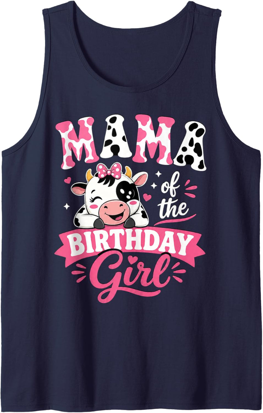 Mama of The Birthday Girl Sleeveless Tank Top - Navy Blue