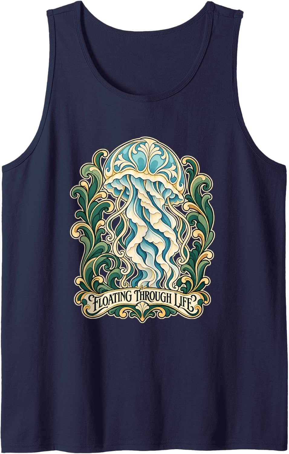 Jellyfish Lover Ocean Nature Humor Sleeveless Tank Top - Navy Blue