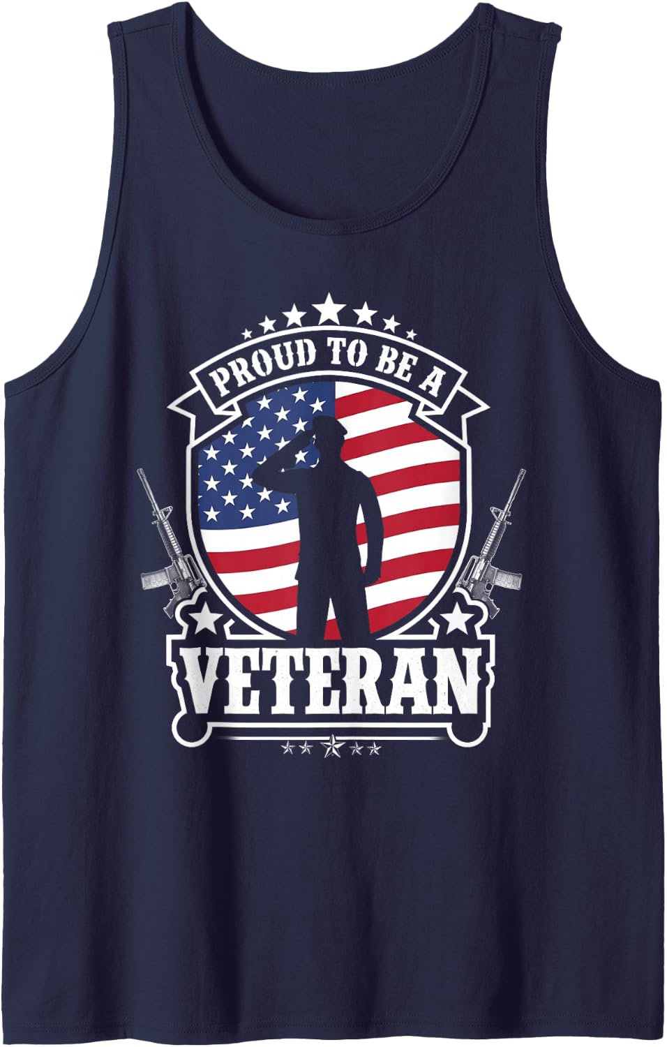 Proud Be A Veteran of The USA Veteran Veterans Day-Patriotic Sleeveless Tank Top - Navy Blue