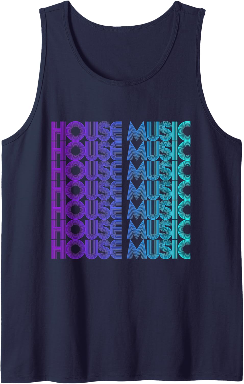 House Music Vaporwave Techno House Music EDM Lover DJ Tank Top - Navy Blue