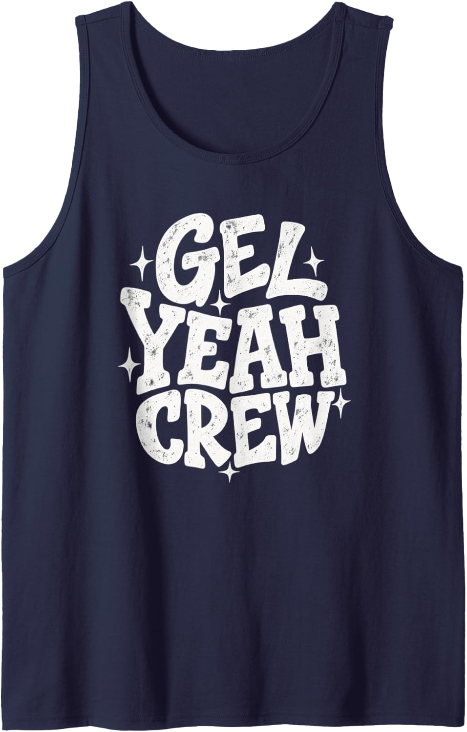 Gel Yeah Crew Sonographer Ultrasound Team Retro Joke Sleeveless Tank Top - Navy Blue