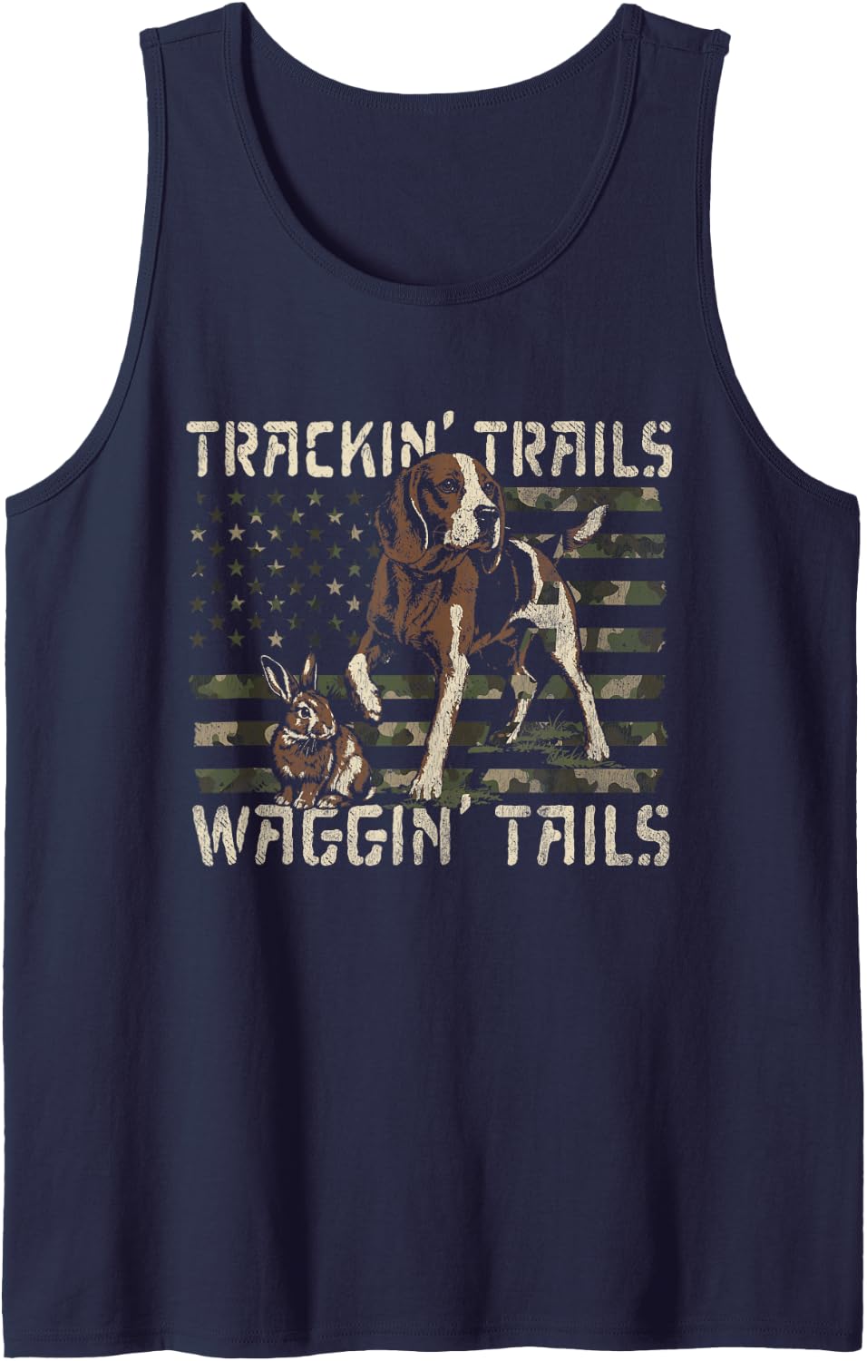 Funny Rabbit Hunting Small Game Hunter Tank Top - Navy Blue