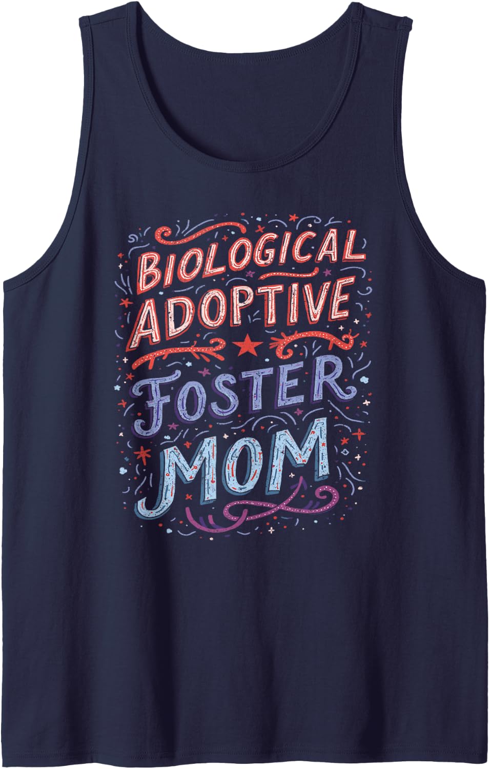 Foster Parent Biological Adoptive Foster Mom Tank Top - Navy Blue