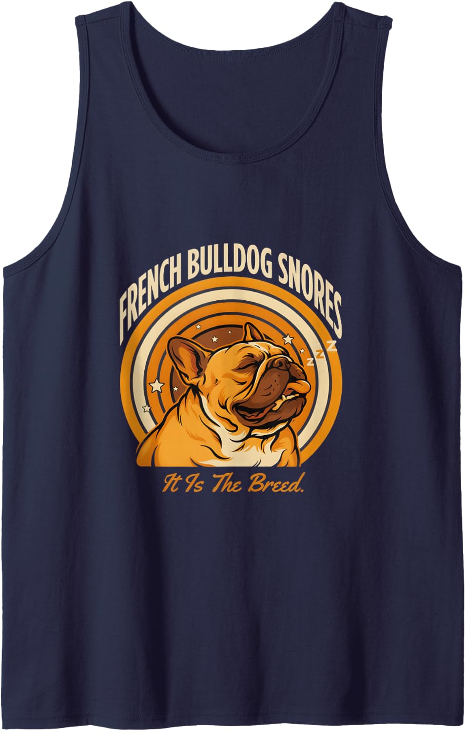 French Bulldog Snores It is The Breed Sleeveless Tank Top - Navy Blue