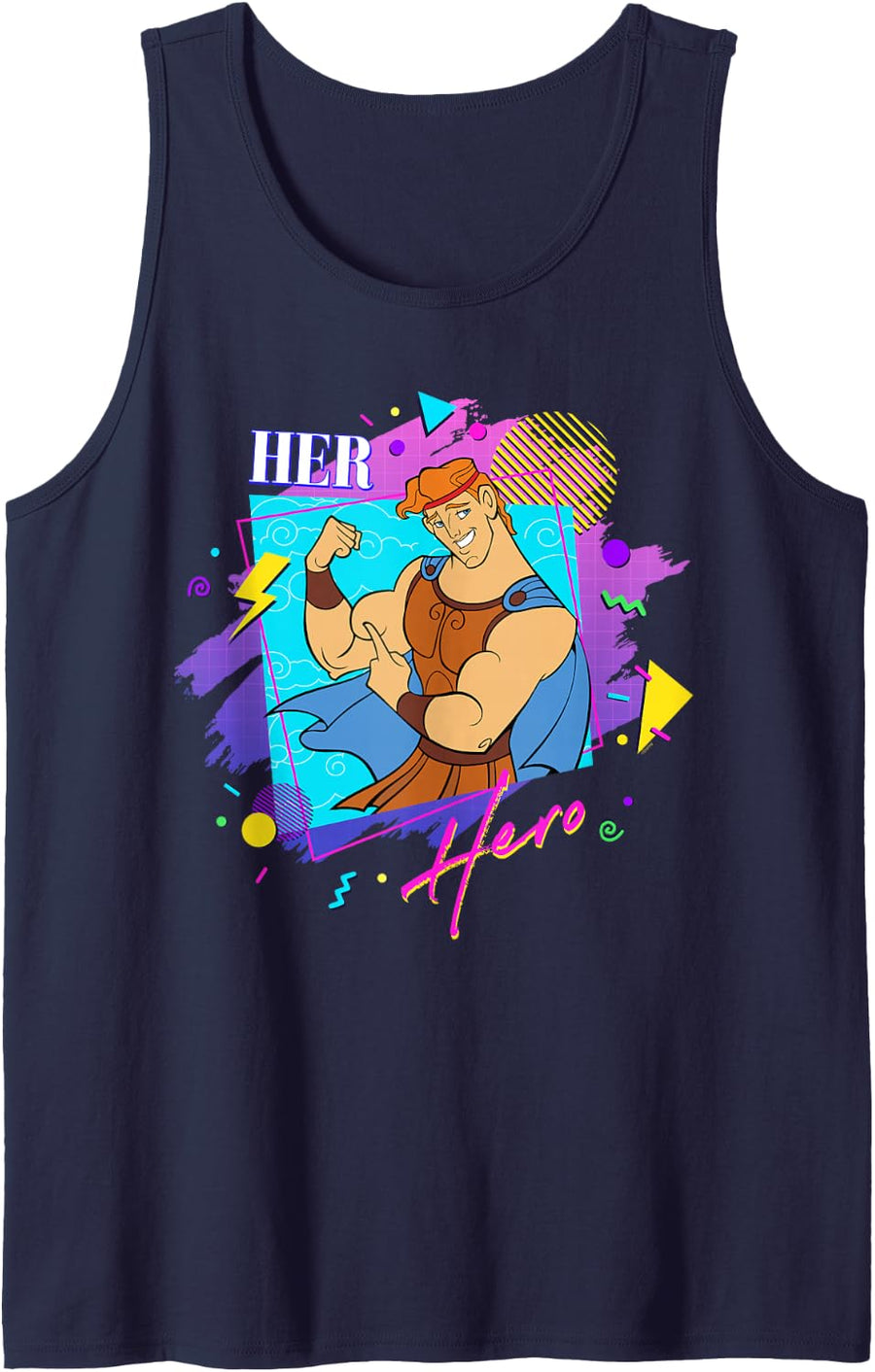 Disney Hercules Valentine’s Day Couples Matching Her Hero Tank Top - Navy Blue