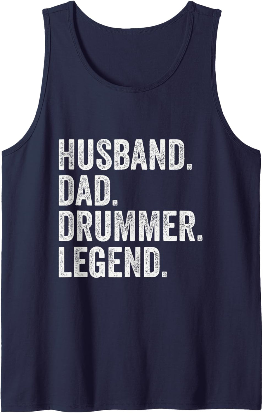 Men's Husband Dad Drummer Legend Retro Vintage Sleeveless Tank Top - Navy Blue