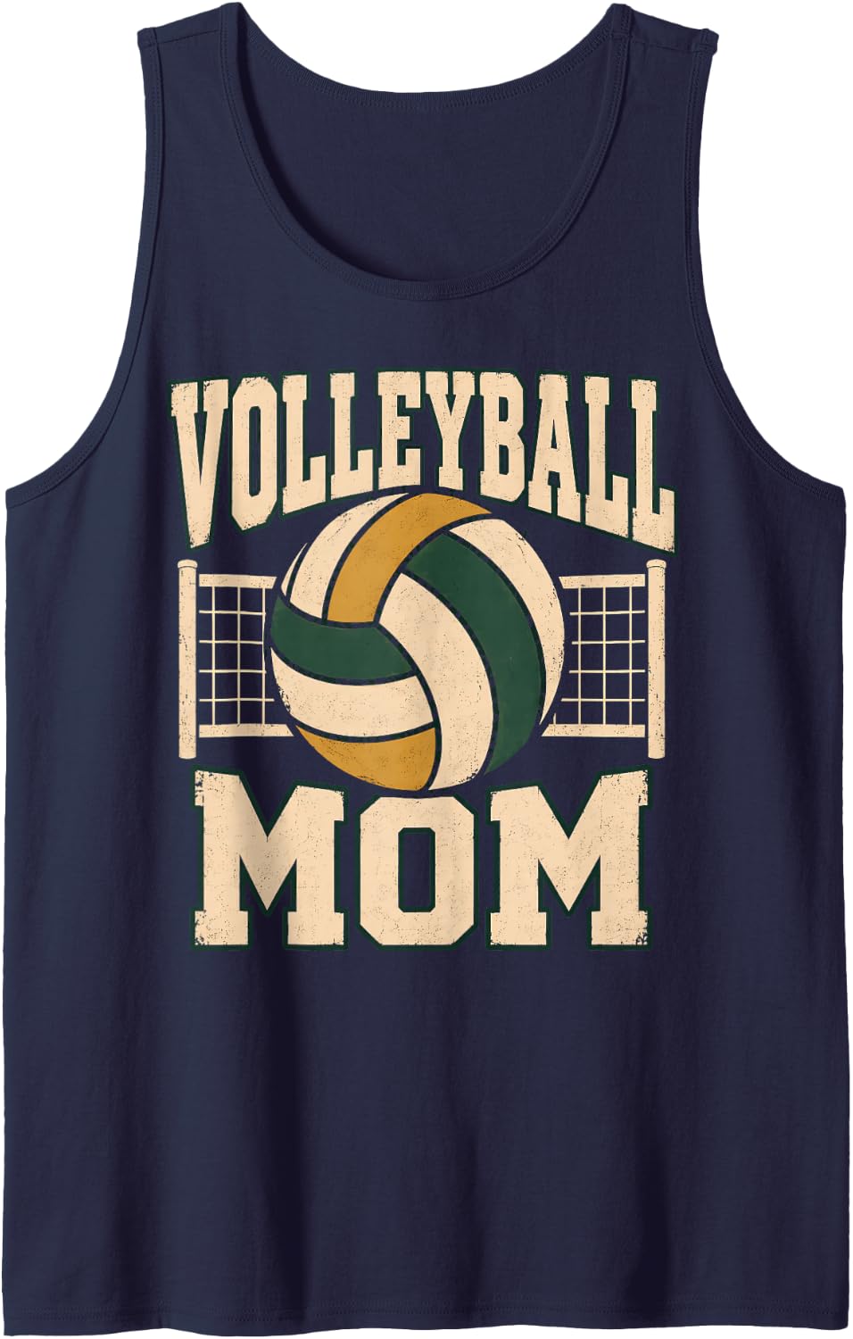 Volleyball Mom Court Support Sleeveless Tank Top - Navy Blue
