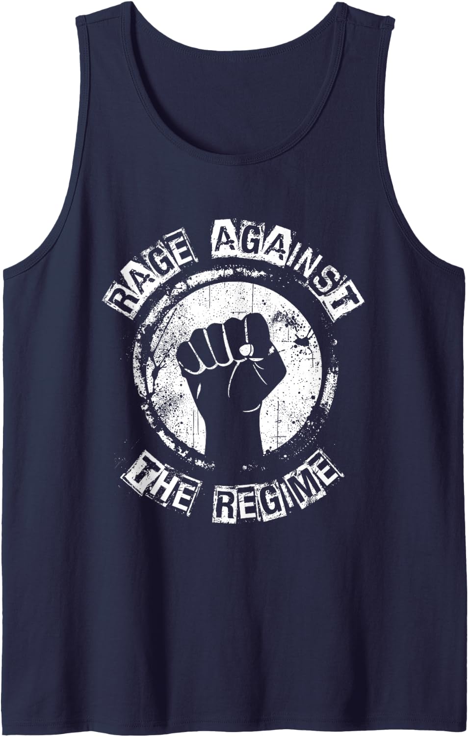 Rage Against THE Regime Protest Activist Tank Top - Navy Blue