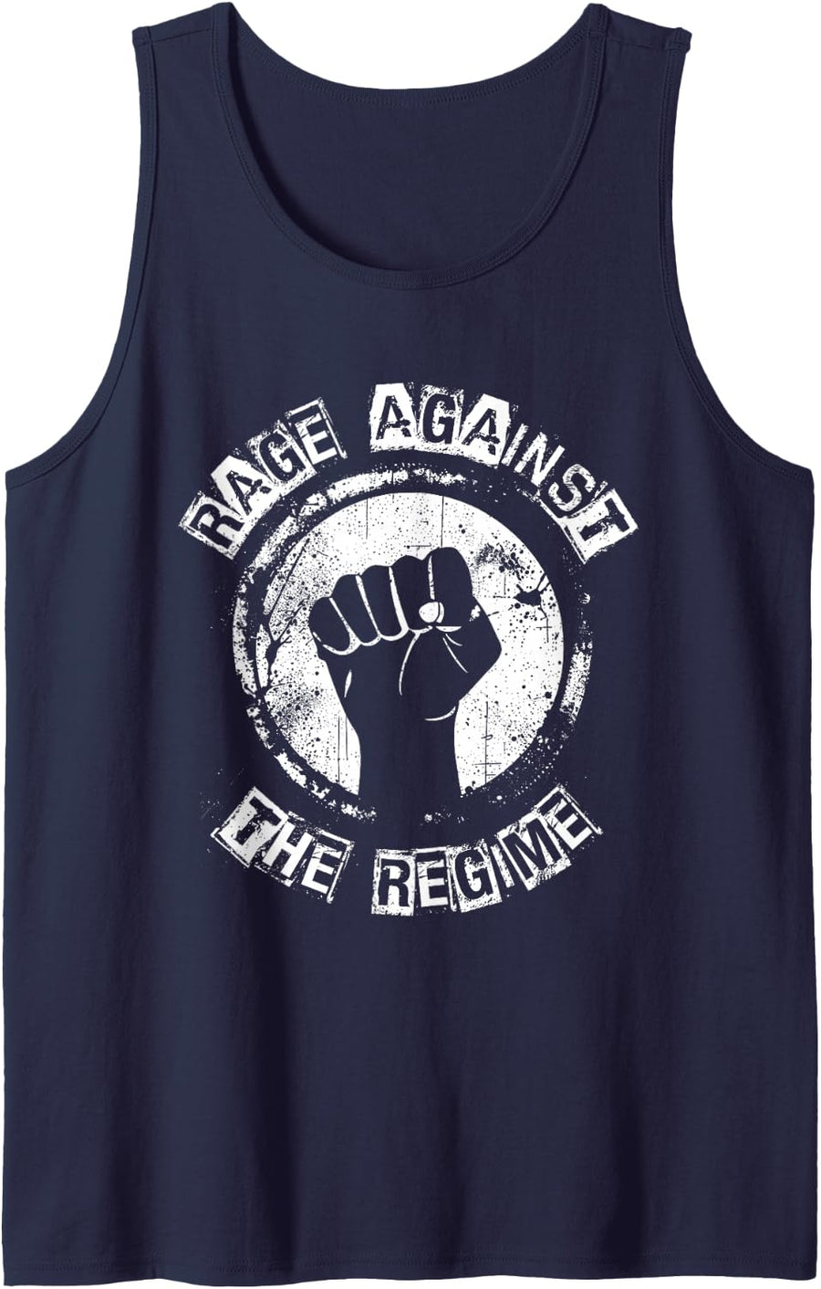 Rage Against THE Regime Protest Activist Tank Top - Navy Blue