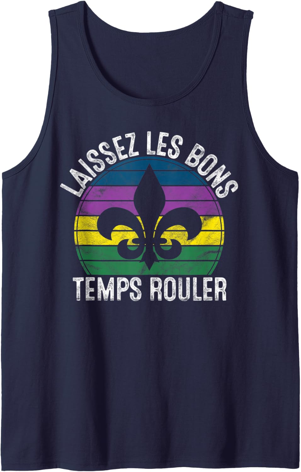 Laissez Les Bons Temps Rouler Gift Mardi Gras Masquerade Tank Top - Navy Blue
