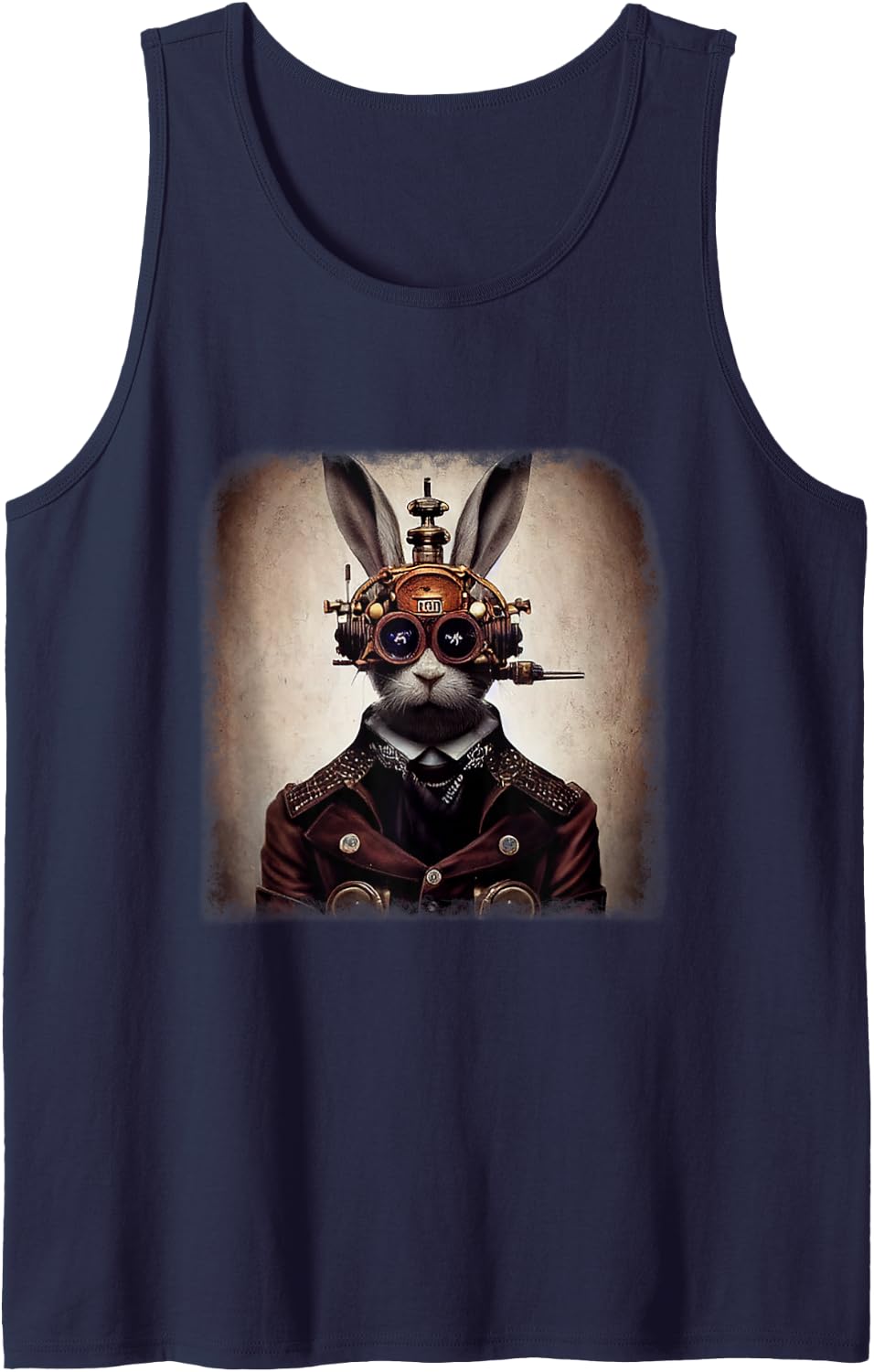 Bunny Steampunk Sleeveless Tank Top - Navy Blue