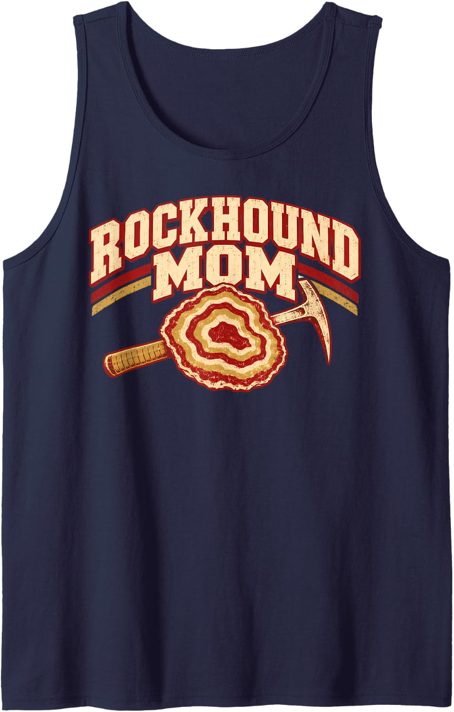Rockhound Mom Geology Rock Sleeveless Tank Top - Navy Blue