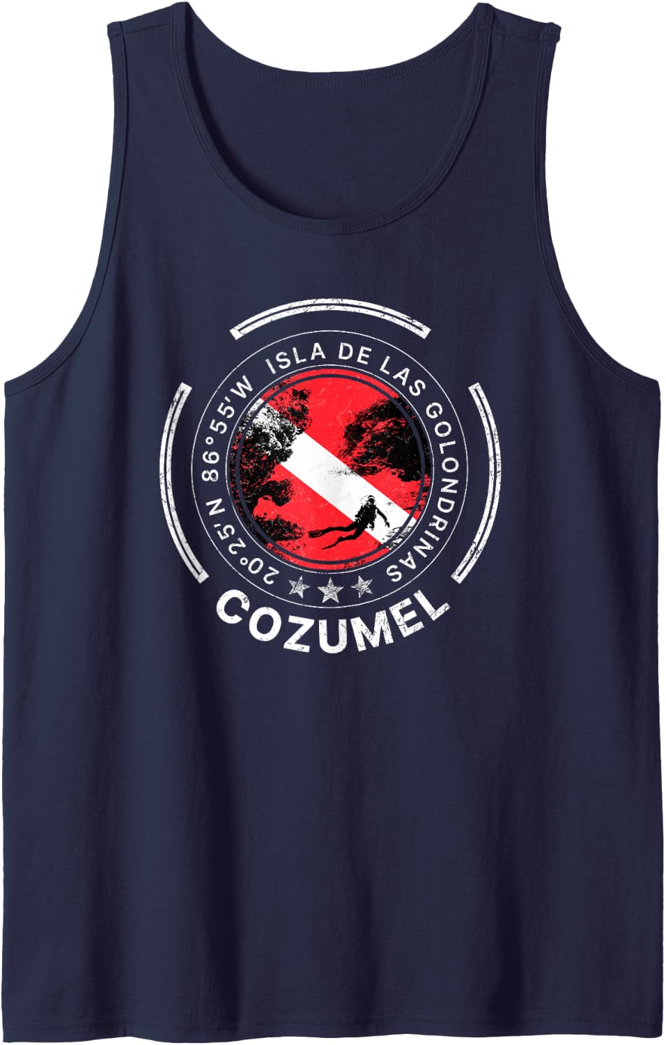 Cozumel Diving Mexico Dive Tank Top - Navy Blue