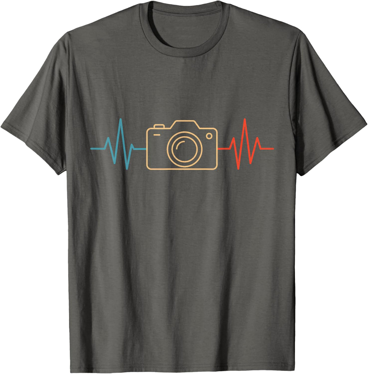 Camera Heartbeat Photography T-Shirt - Asphalt Grey