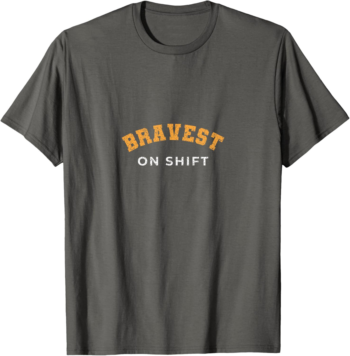 Bravest On Alert Firefighter Fire Crew Ladder Company T-Shirt - Asphalt Grey