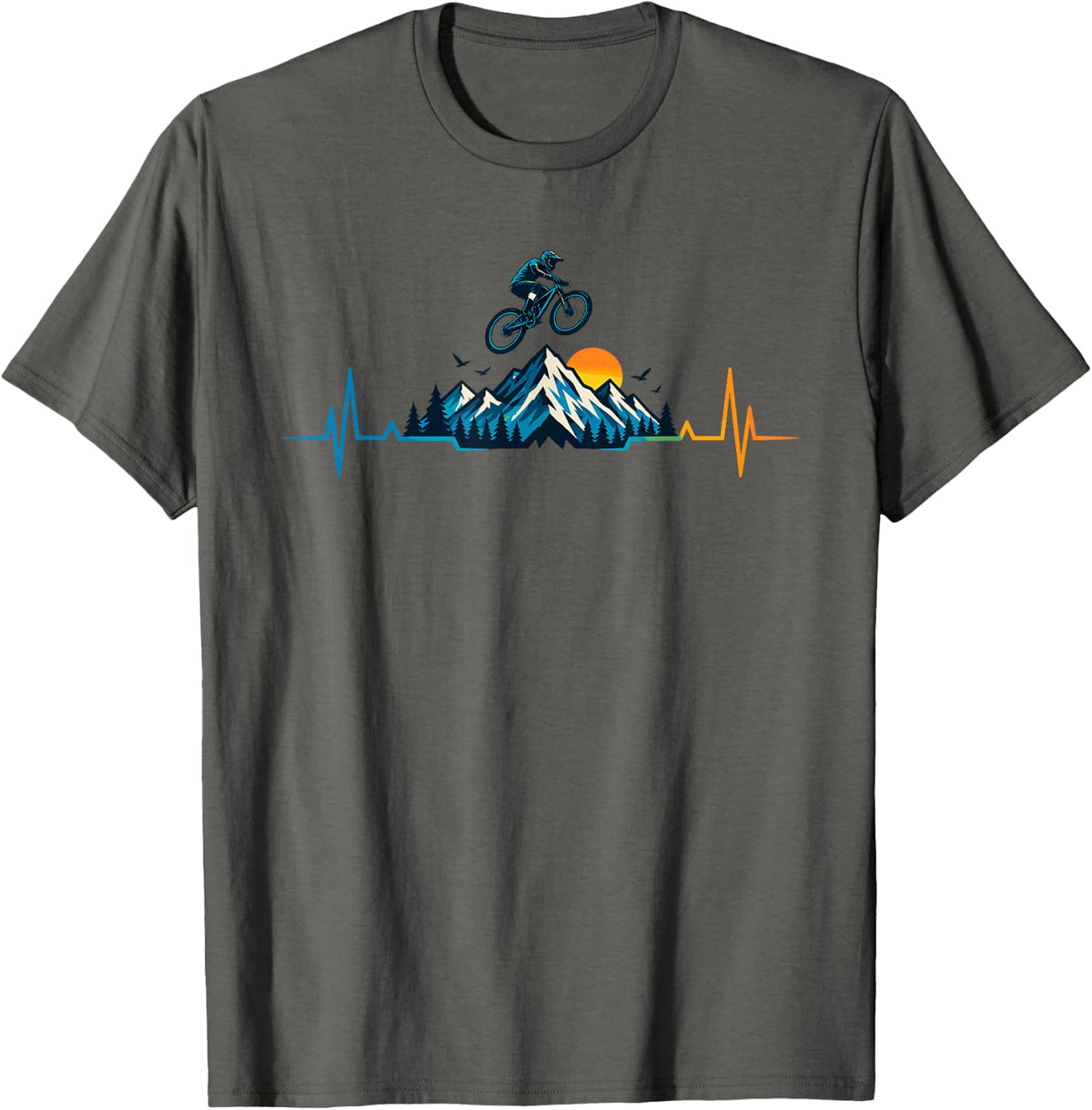 Mountain Bike Heartbeat Mountain Adventure T-Shirt - Asphalt Grey