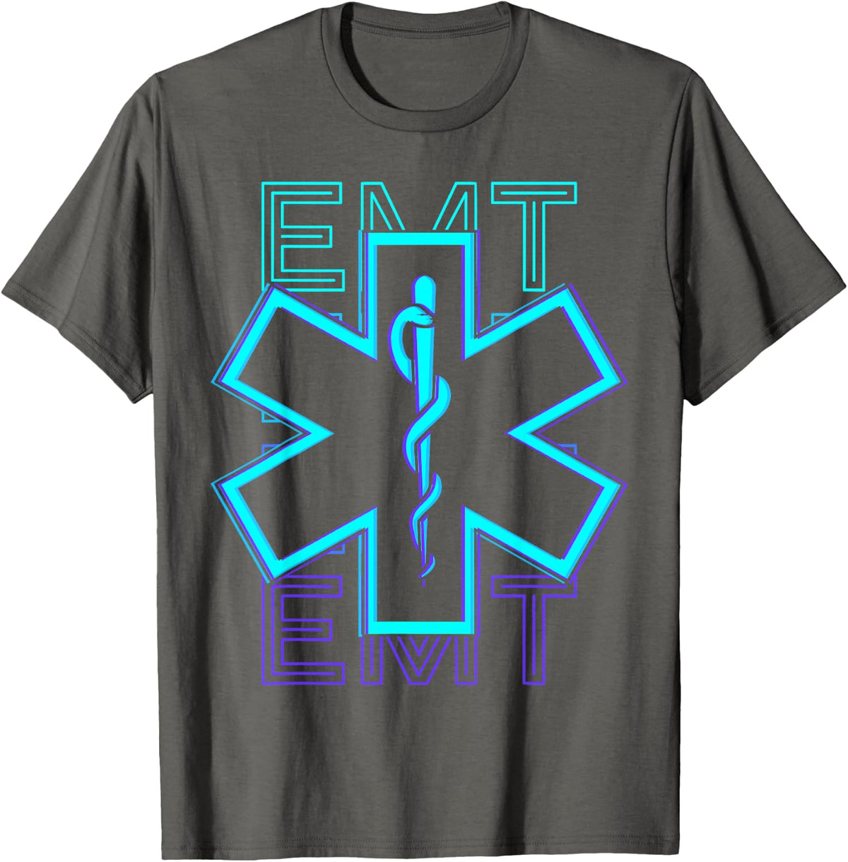 EMT Emergency Medical Technician Paramedic Lifesaver Retro T-Shirt - Asphalt Grey
