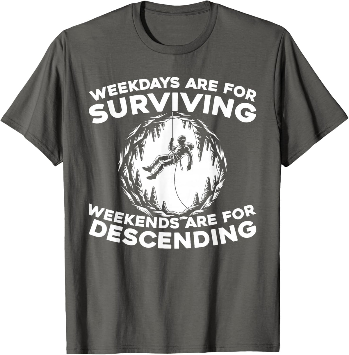 Canyoning - Adventure Outdoor Climbing Canyoning T-Shirt - Asphalt Grey