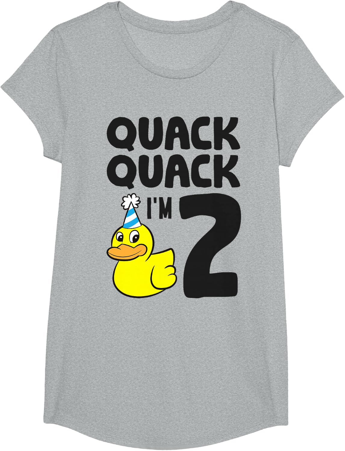 Quack Quack I'm 2 Year Old 2nd Birthday Duck T-Shirt - Girls Heather Grey