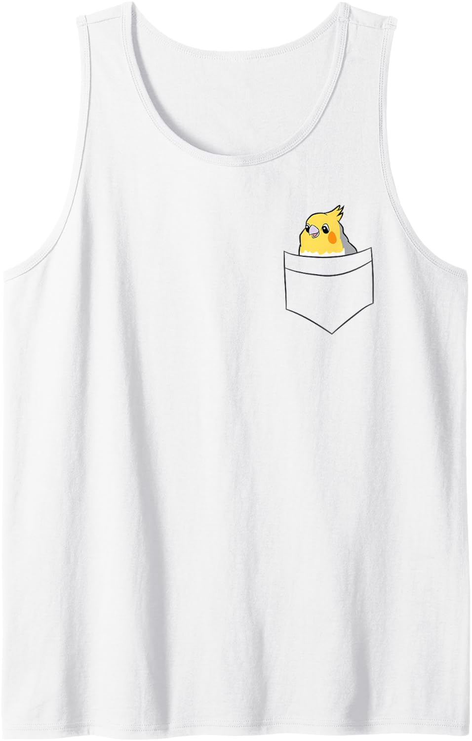 Cute Cockatiel In The Pocket Ashenfallow Cockatiel Tank Top - White