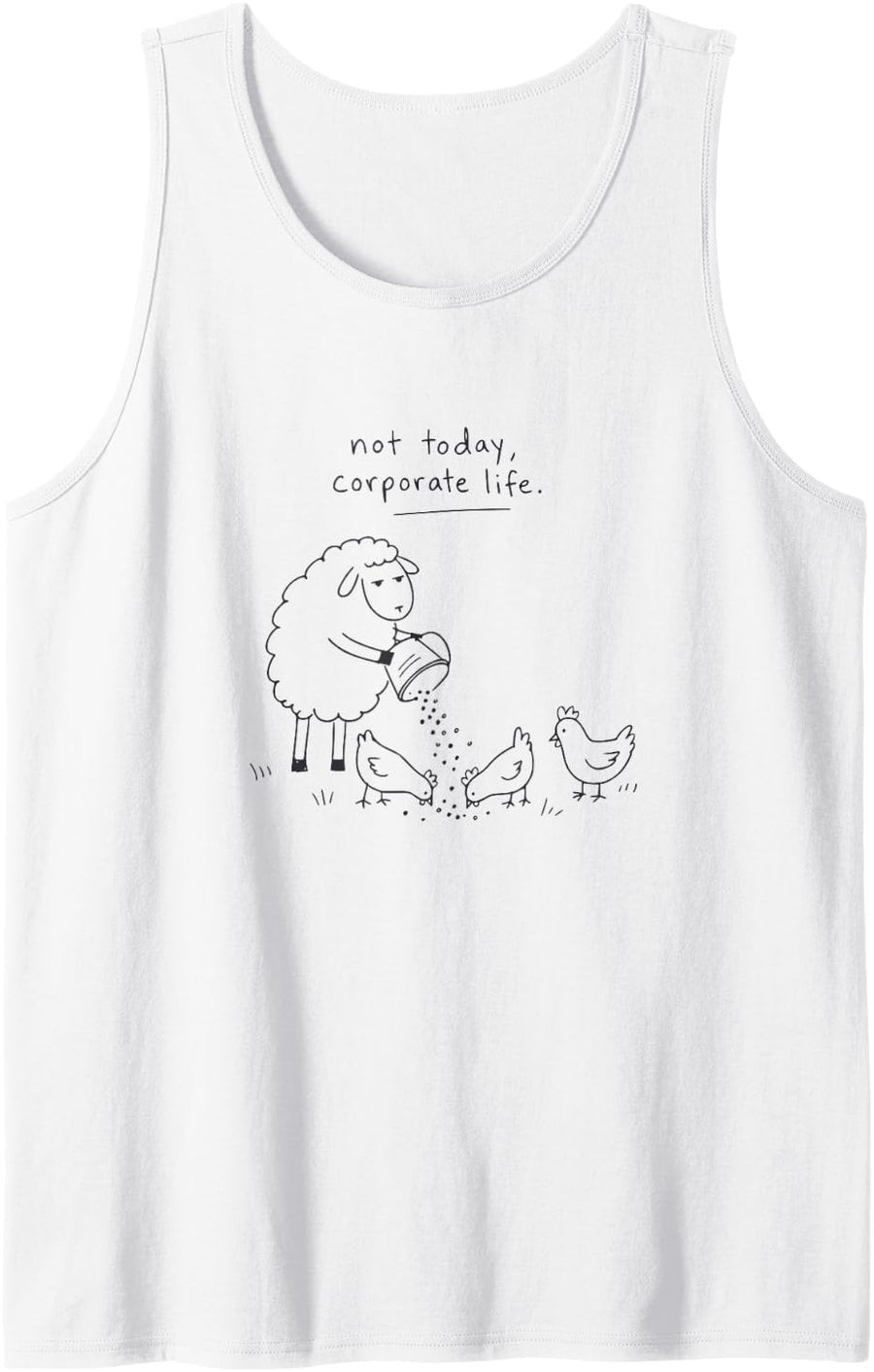 Funny Sheep Jokes Humor Chickens Tank Top - White