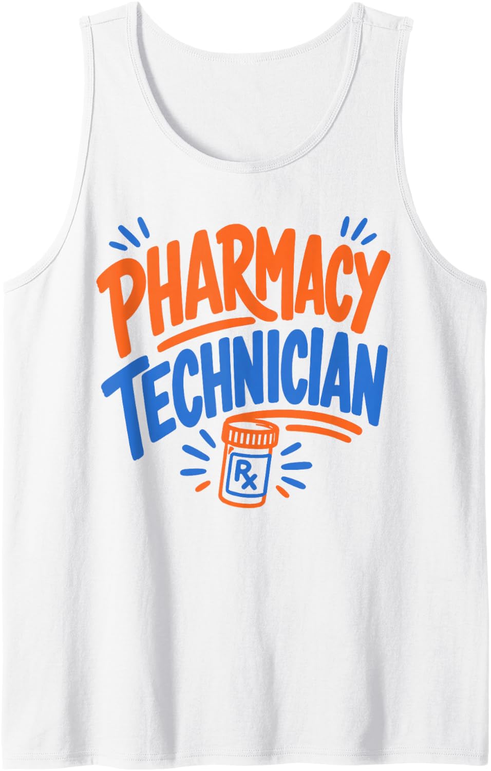 Pharmacy Technician Rx Tech Pharmacy Sleeveless Tank Top - White