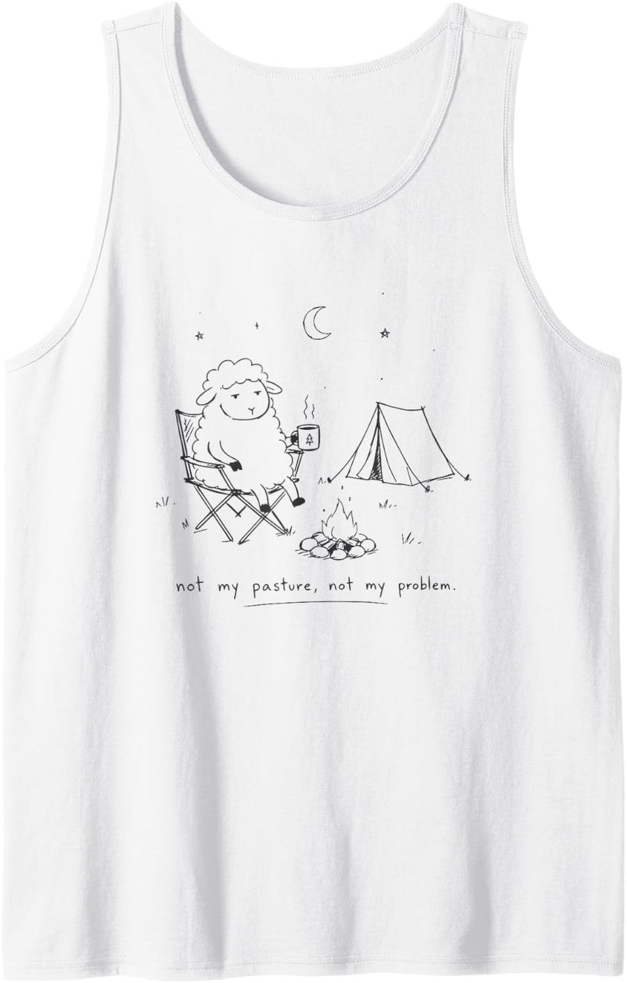 Funny Sheep Jokes Humor Camping Tank Top - White
