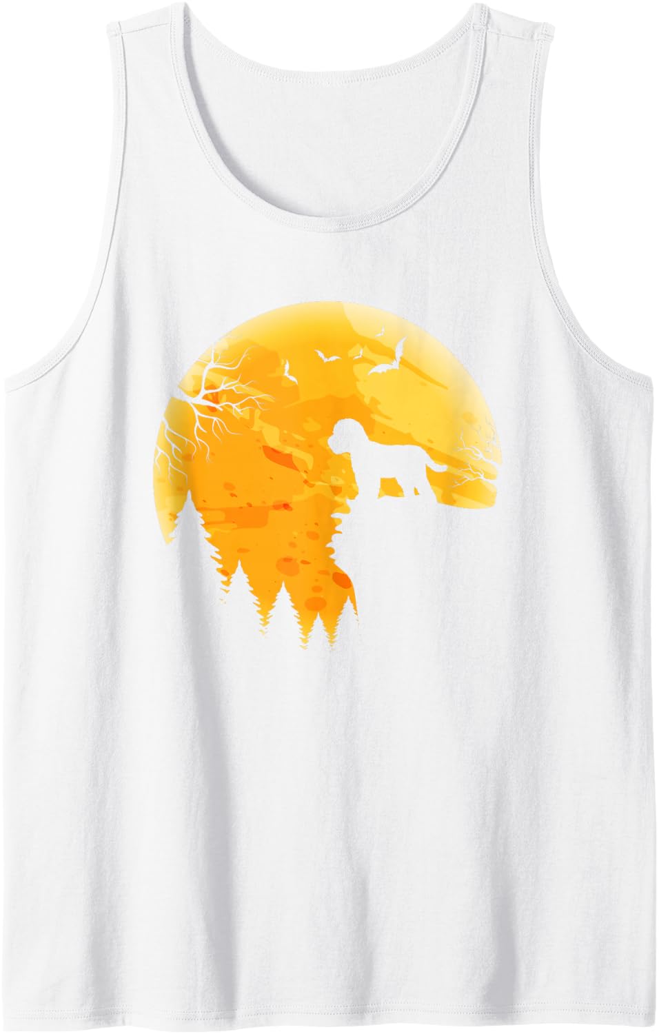 Cockapoo Lovers Halloween Moon Sleeveless Tank Top - White