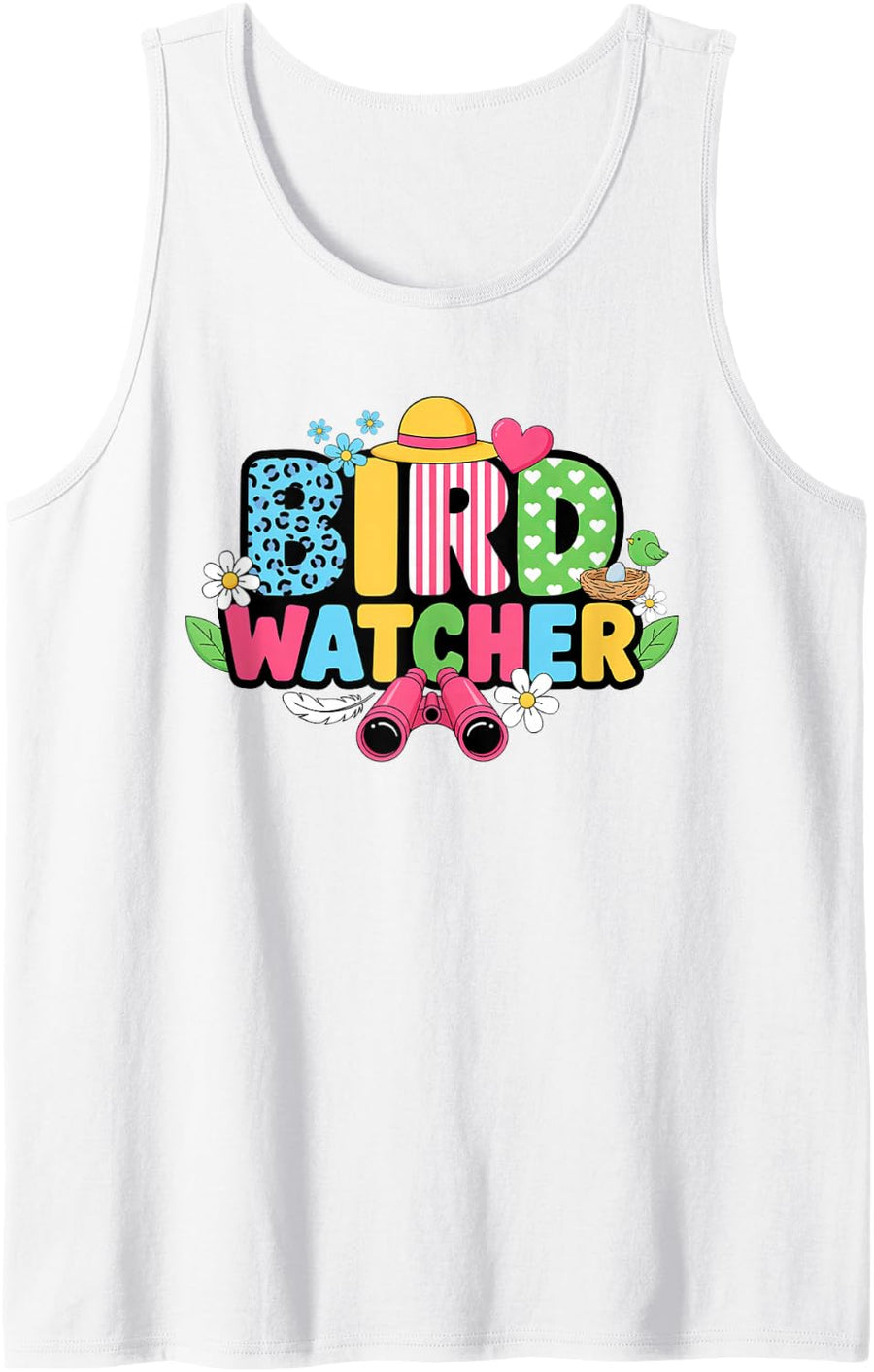 Birdwatching Birding Bird Watcher Birder Sleeveless Tank Top - White