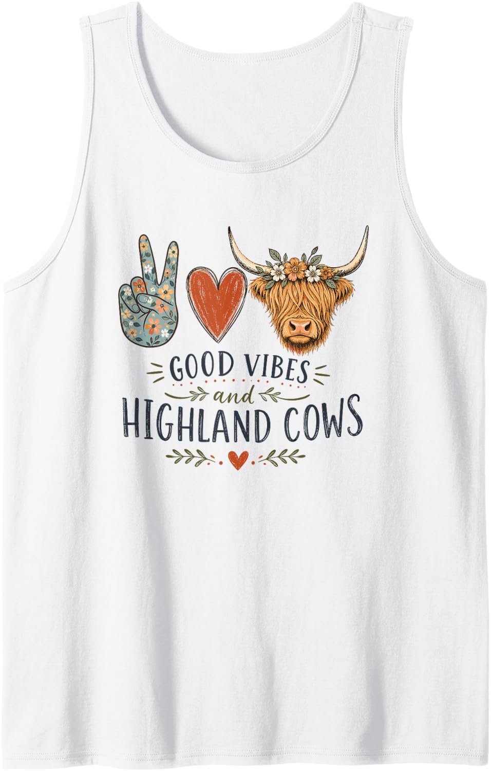 Good and Highland Cows Cattle Rancher Farmers Sleeveless Tank Top - White