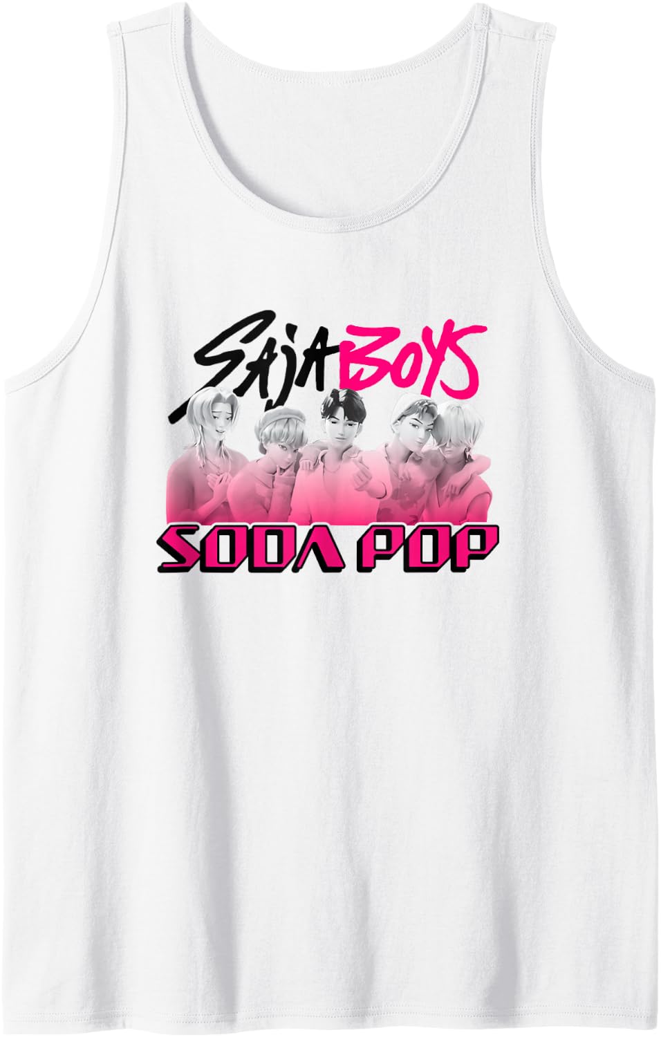 Kpop Demon Hunters Saja Boys Soda Pop Group Shot Tank Top - White