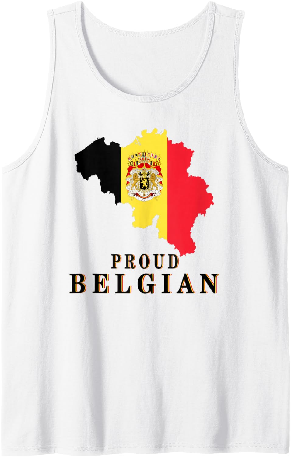 Belgium Flag Patriotic Men Women Kids Proud Belgian Tank Top - White