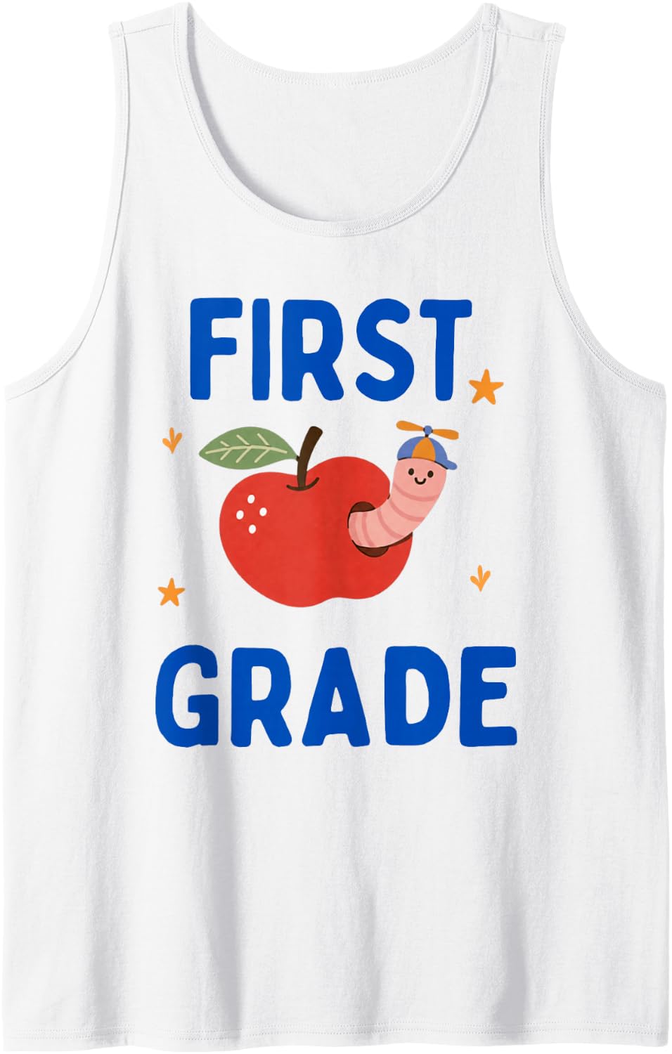 First Grade Teacher Back to School Sleeveless Tank Top - White
