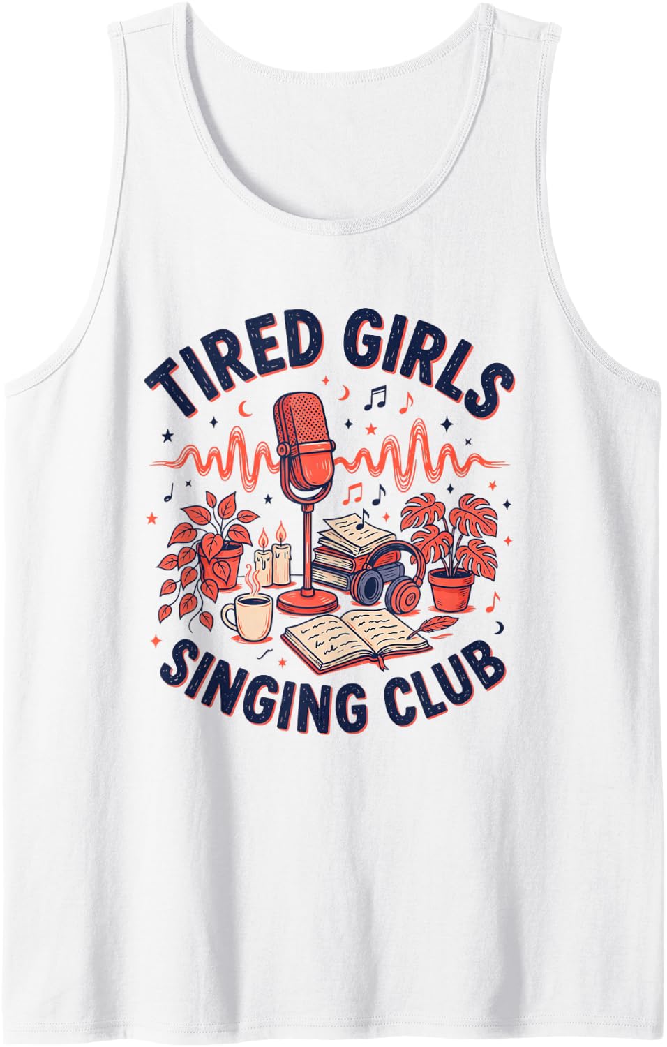 Singing Singer Vocalist Vocal Music Song Choir Soloist Sleeveless Tank Top - White