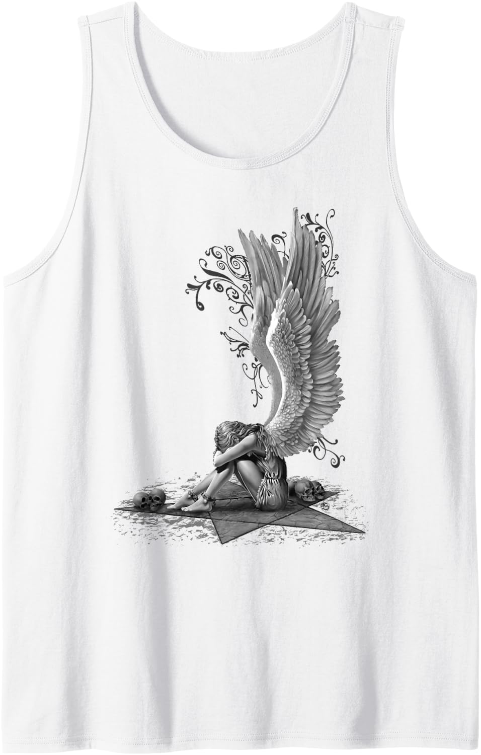 Spiral Original - Enslaved Angel - Gothic Angel Tank Top - White