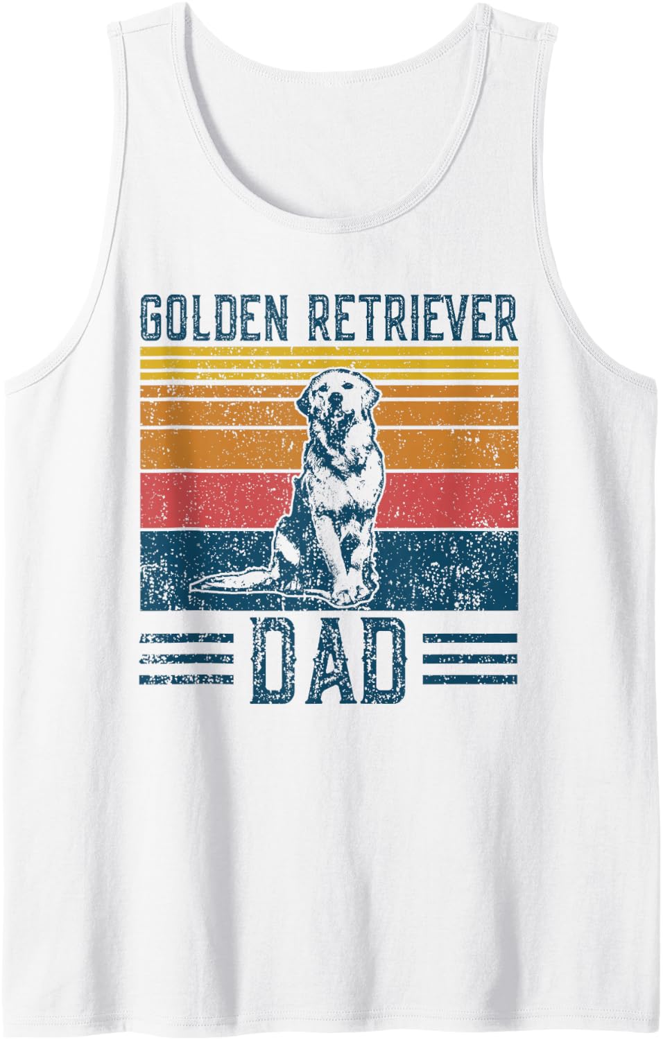 Dog Golden Dad - Vintage Golden Retriever Dad Tank Top - White