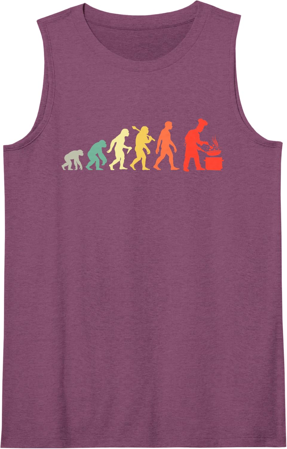 Retro Chef Evolution Cook Sous-Chef Head-Chef Sleeveless Tank Top - Purple