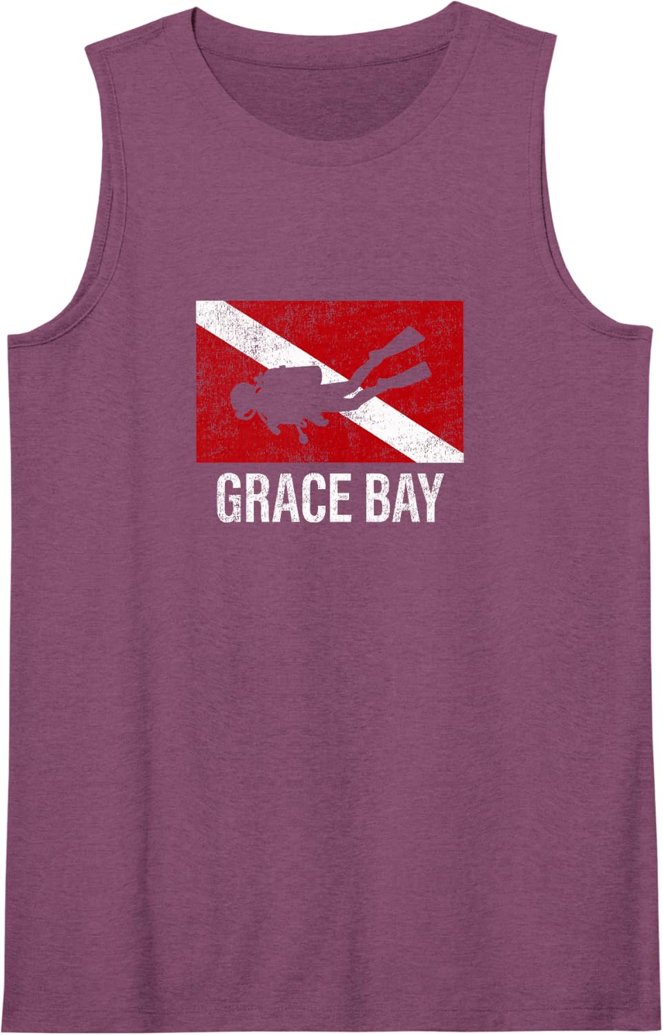 Grace Bay Scuba Diving Diver Dive Flag Gift Tank Top - Purple
