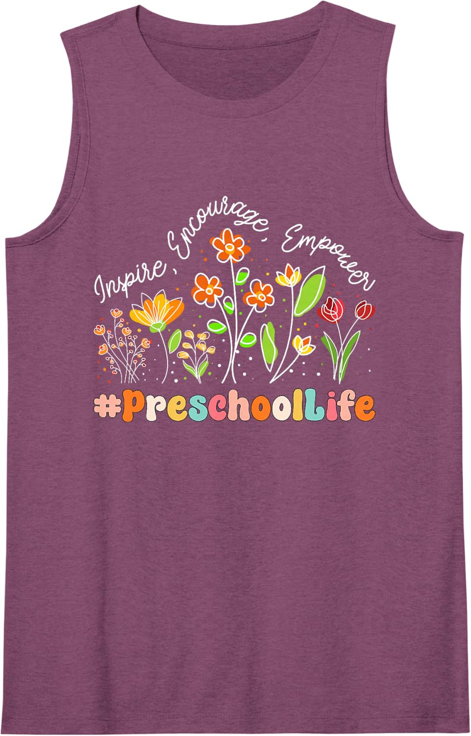 Preschool Life Appreciation Week Teacher Back to School Sleeveless Tank Top - Purple