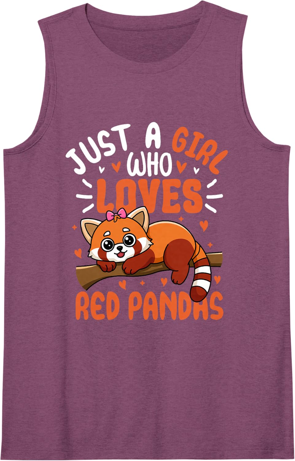 Just A Girl Who Loves Red Pandas Sleeveless Tank Top - Purple