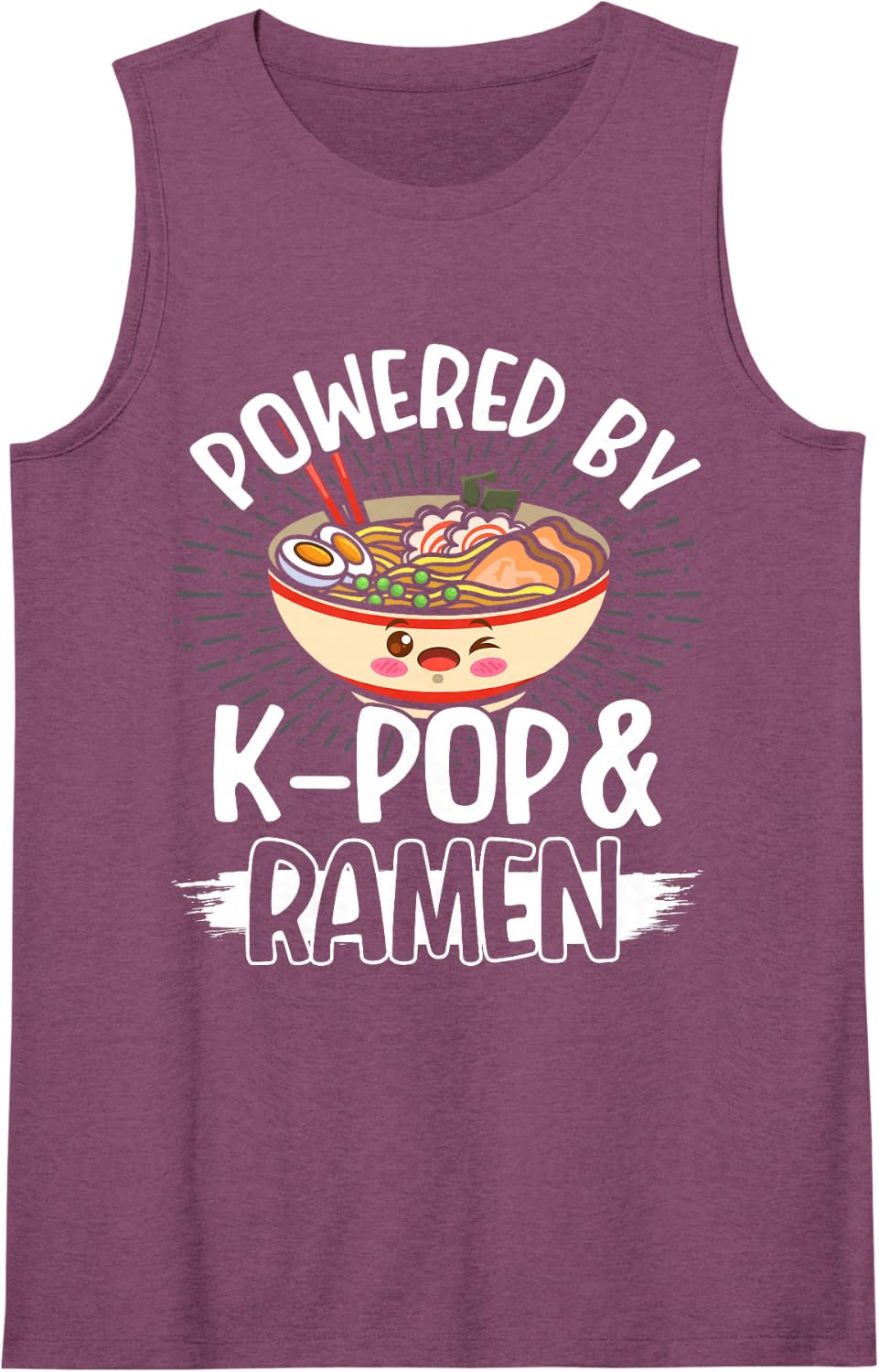 Powered By Ramen & K-Pop Tank Top - Purple