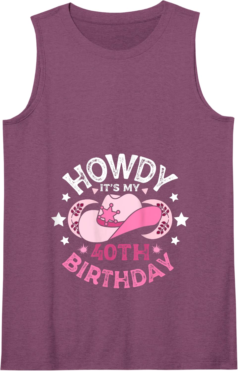 Western 40 howdy its my 40th Birthday cowgirl Tank Top - Purple