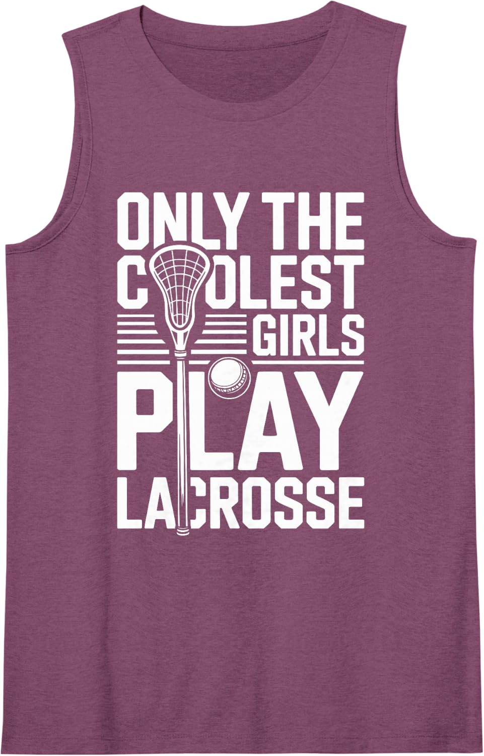 Only The Coolest Girls Play Lacrosse Funny Sleeveless Tank Top - Purple