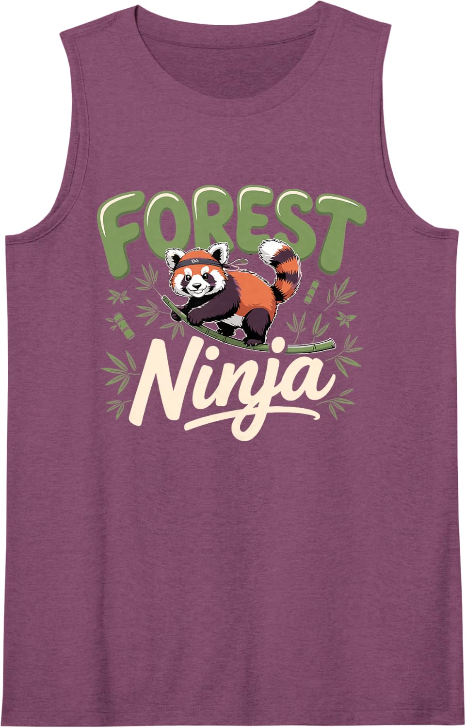 Forest Ninja Red Panda Wildlife Animal Lover Sleeveless Tank Top - Purple