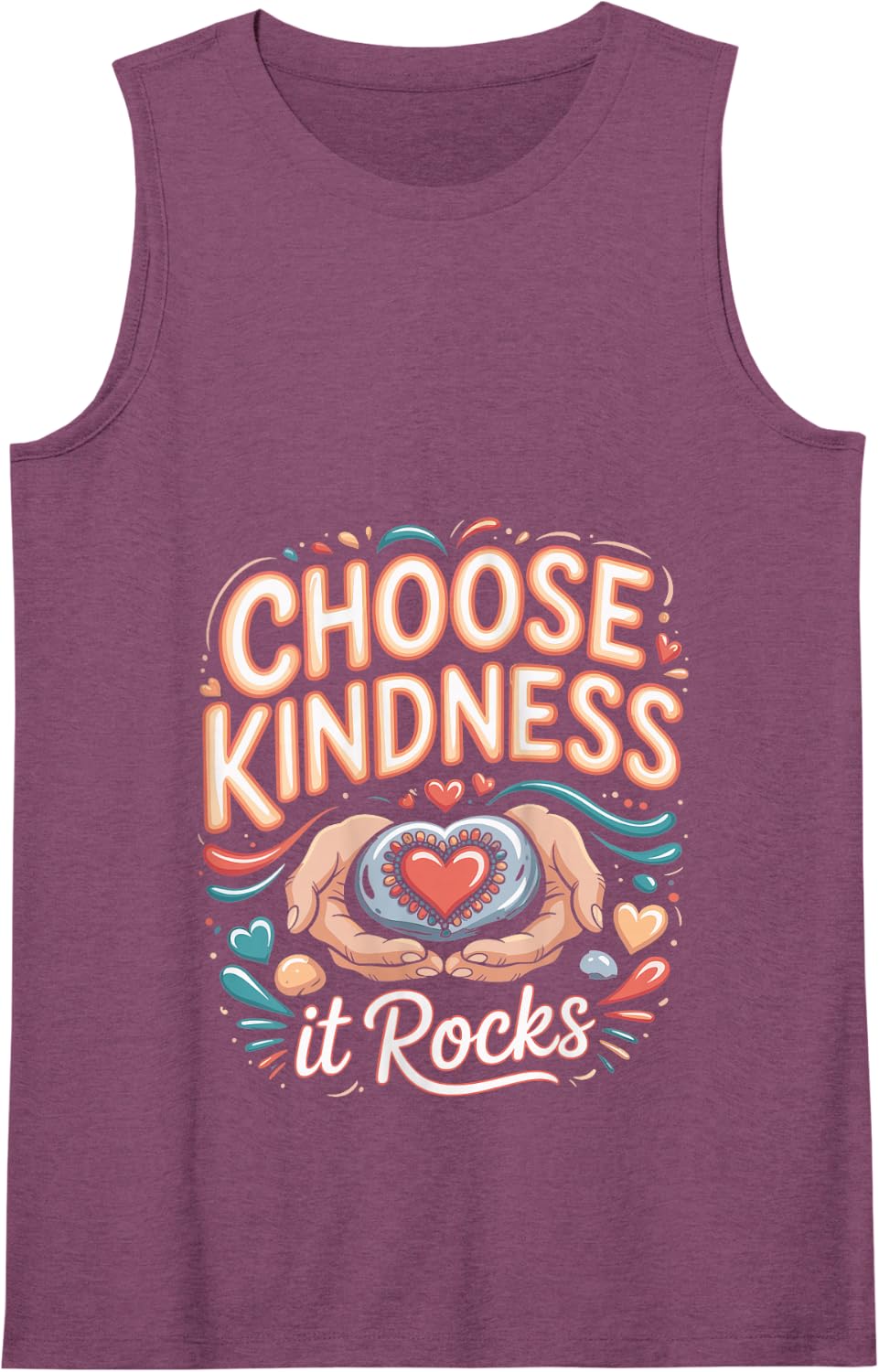 Choose Kindness It Rocks Painting Painted Craft Tank Top - Purple