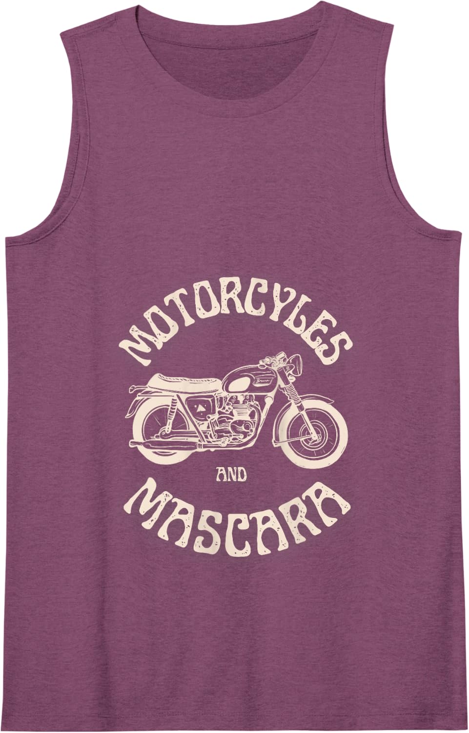 Womens Motorcycles and Mascara Funny Rider Sexy Biker Chick Tank Top - Purple